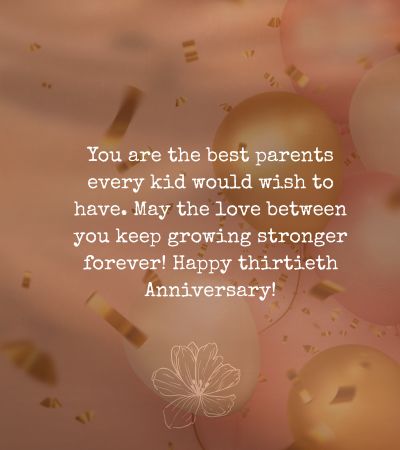 30th Wedding Anniversary Wishes for Parents