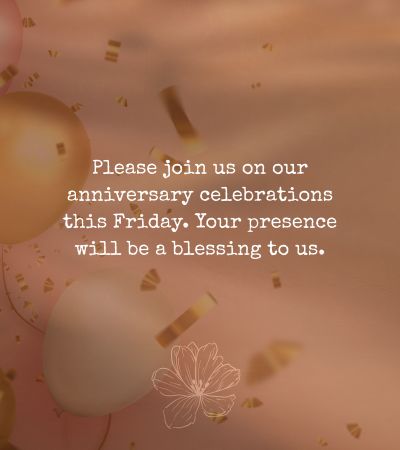Anniversary Invitation Message