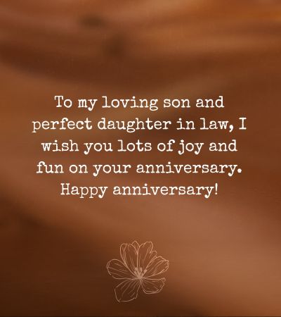 Anniversary Message for Son and Daughter in Law