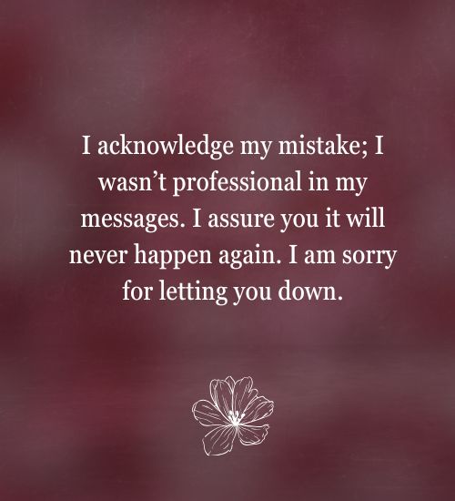 Apology Messages to Boss