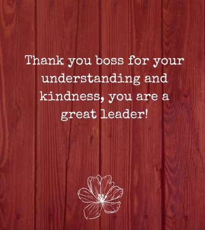 Appreciation Words for Boss