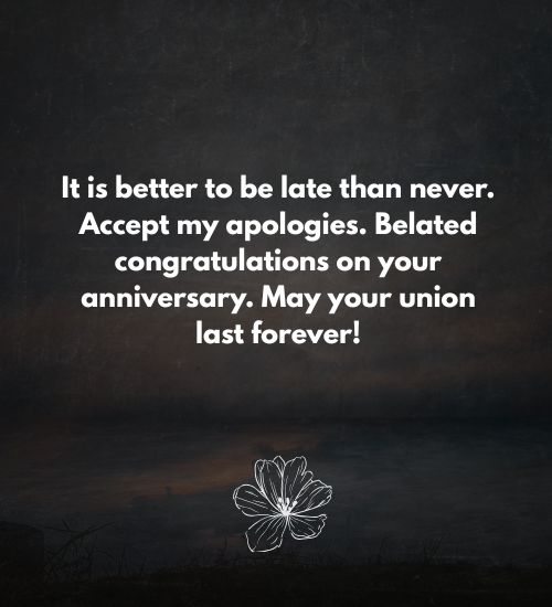 Belated Anniversary Wishes