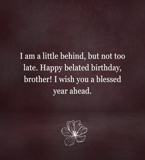 Belated Birthday Wishes for Brother