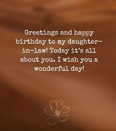 Birthday Greetings for Daughter-In-Law