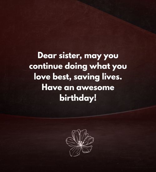 Birthday Wishes for Doctor Sister