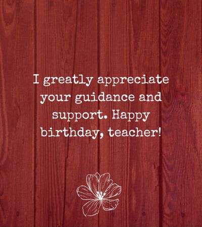 Birthday Wishes for Teacher