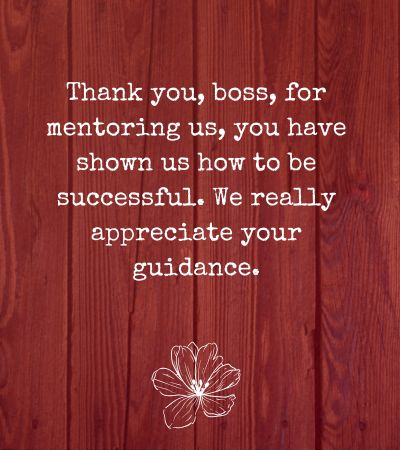 Boss Thank You Messages