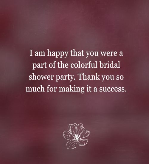Bridal Shower Thank You Wording Examples