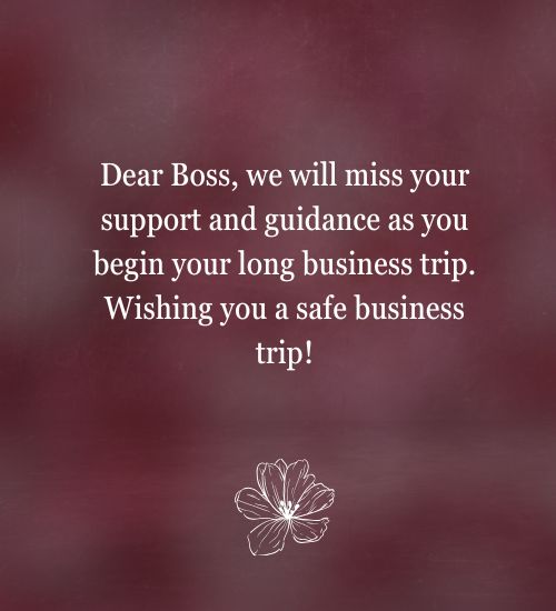 Business Trip Wishes to Boss