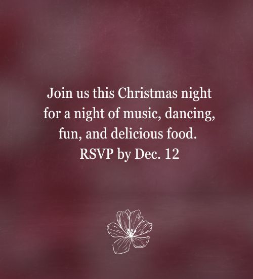 Christmas Invitation Wording