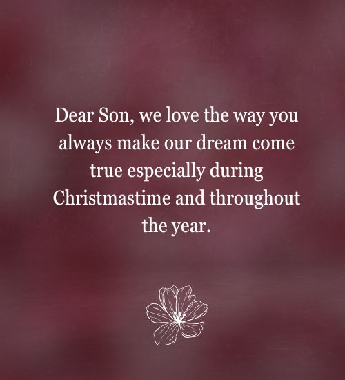 Christmas Message for Son