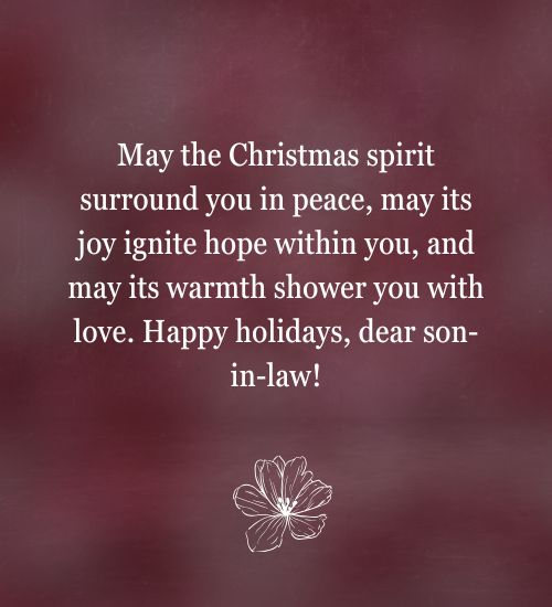 Christmas Messages for Son in Law
