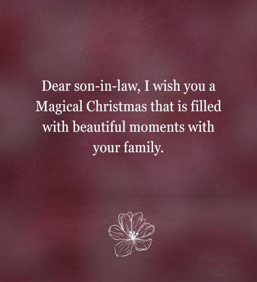 Christmas Wishes for Son in Law