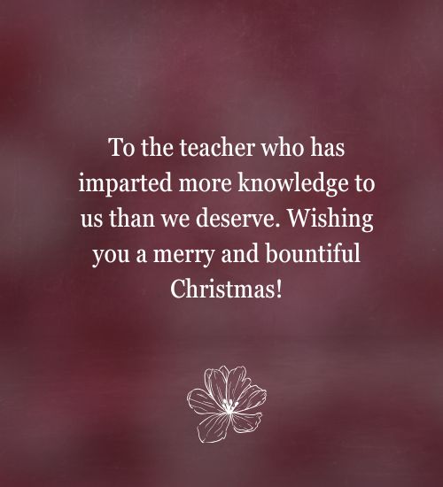 Christmas Wishes for Teachers
