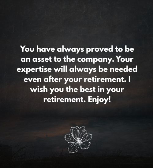 Coworker retirement message