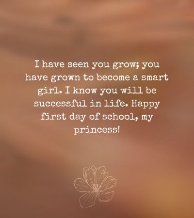 First Day of School Wishes for Girl