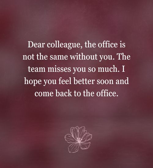 Get Well Soon Messages for Colleague