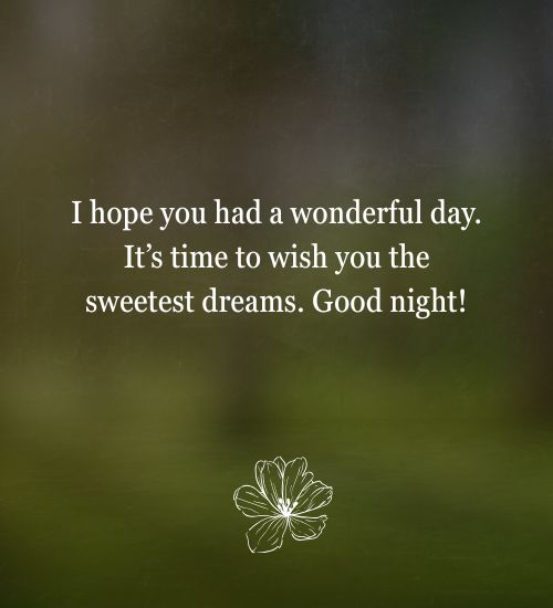 Good night for him Good night for him