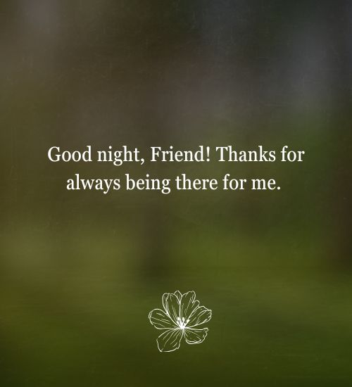 Good night message for a good friend Good night message for a good friend
