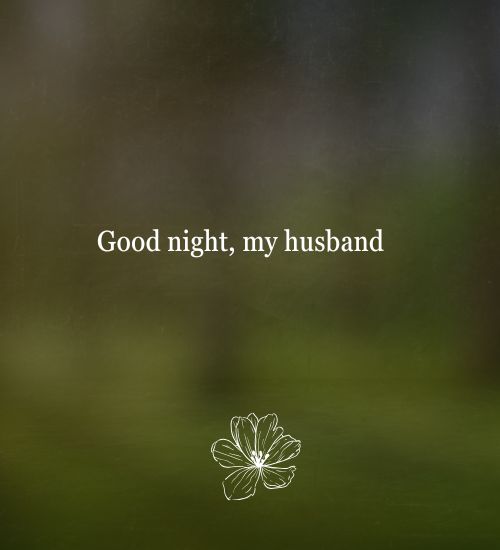 Good night, my husband Good night, my husband