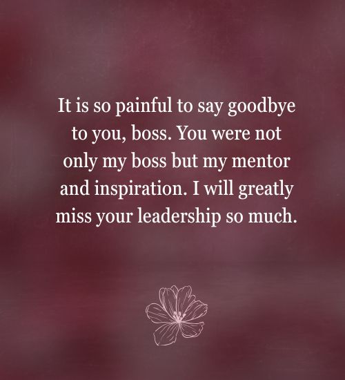 Goodbye Message to Boss