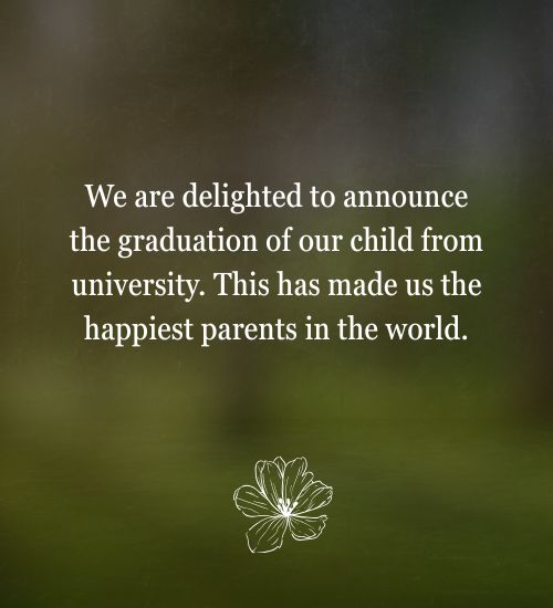 Graduation Announcements Examples