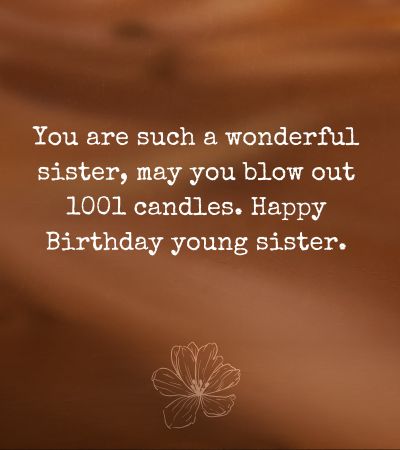 Happy Birthday Messages for Younger Sister