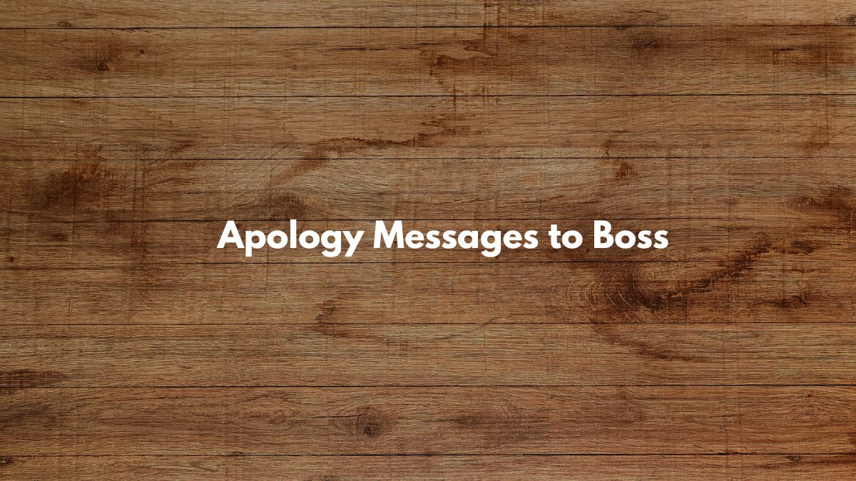 Heart Touching Apology Messages to Boss