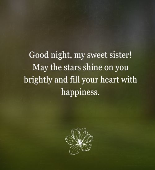 Heart touching good night sister messages