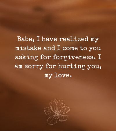 I Am Sorry for Hurting You My Love