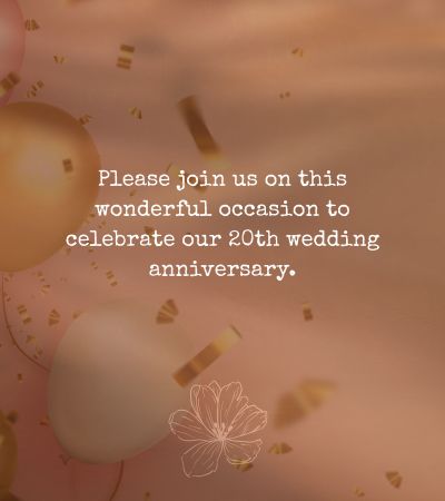 Informal Invitation for Wedding Anniversary