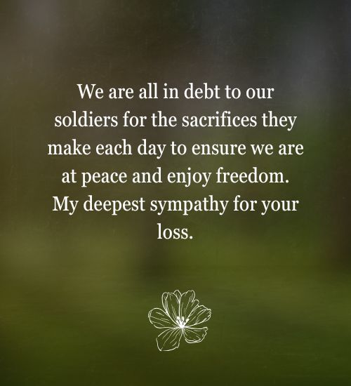 Military Condolences for Lost Soldiers