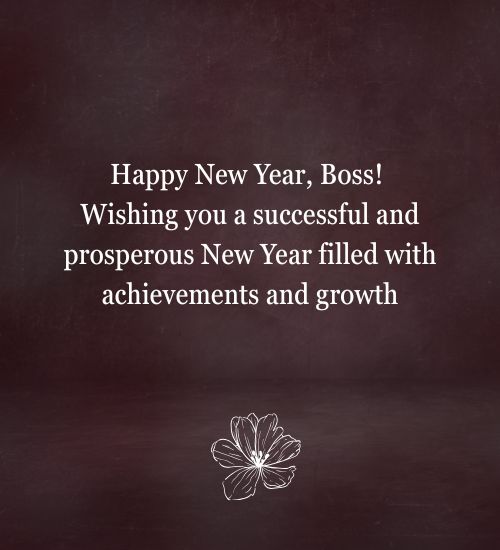 New Year Wishes for Boss