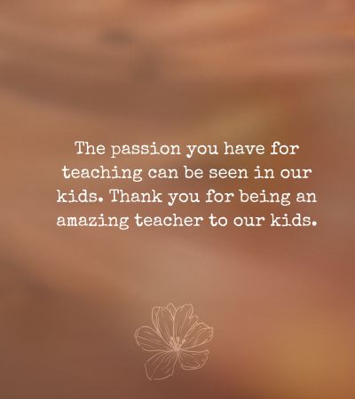 Preschool Teachers Thank You Messages