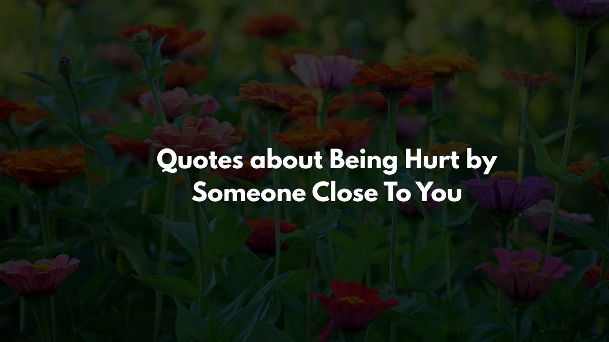 Quotes about Being Hurt by Someone Close To You