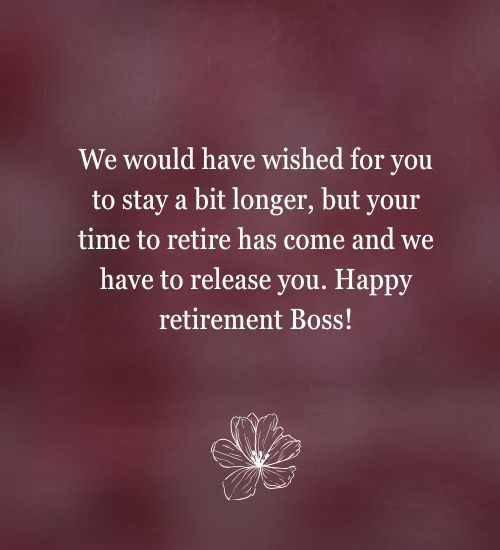 Retirement Messages for Boss