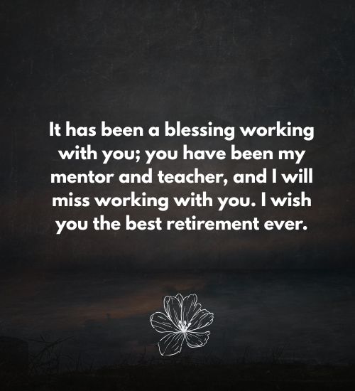 Retirement message for coworker