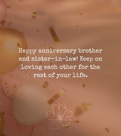 Short Anniversary Wishes for Brother and Sister in Law
