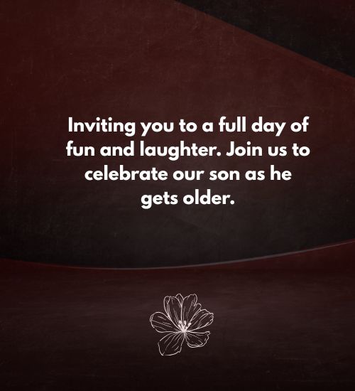 Son Birthday Invitation Message