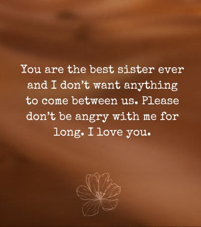 Sorry to sister