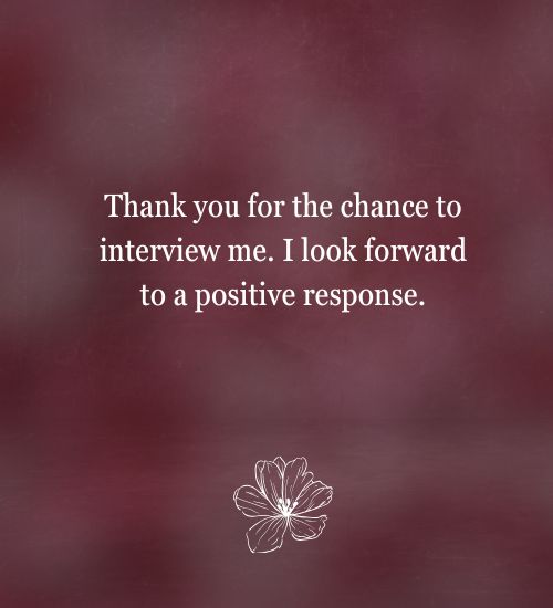 Thank You Message after Interview