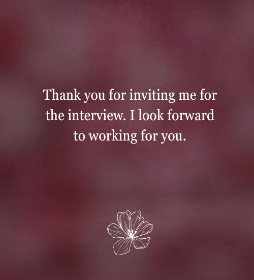 Thank You Message for Interview