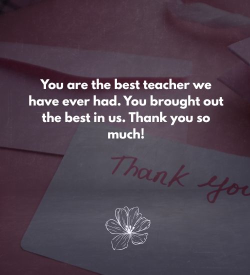 Thank You Message for Teacher Appreciation