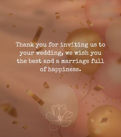 Thank You Message for Wedding Wishes