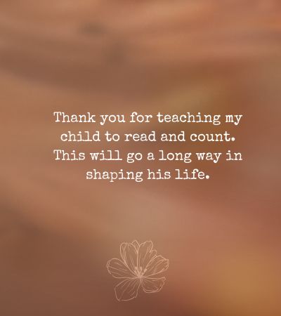 Thank You Messages for Nursery Teachers