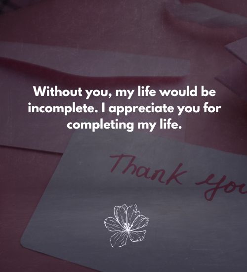 Thank You My Love Message