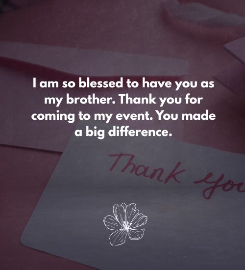 Thank You for Coming to My Event