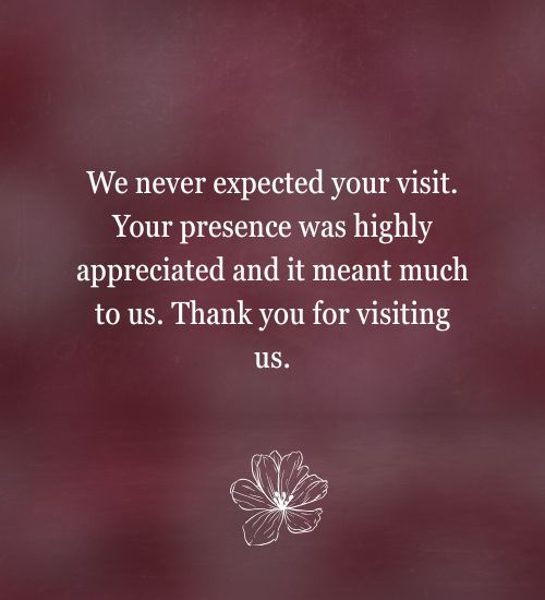 Thank You for Visiting us Messages