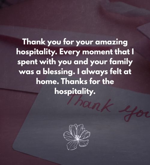 Thank You for Your Hospitality Thank You for Your Hospitality