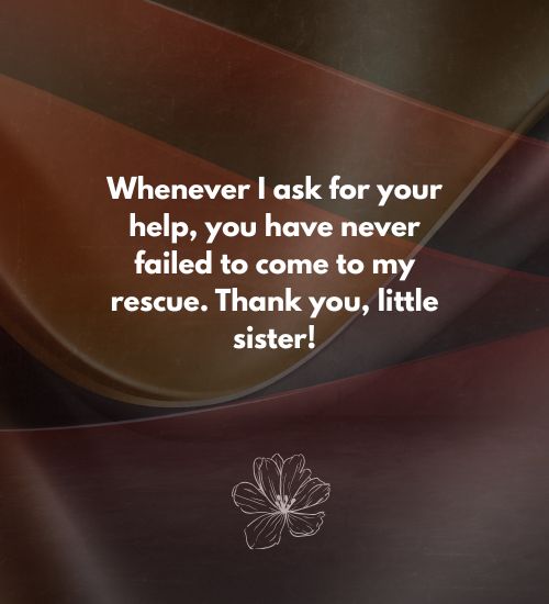 Thank you Card Messages for Sister